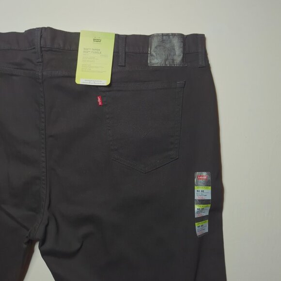 502 Levis Mens Jeans 50x30 Taper Fit Stretch Cotton Big & Tall Black Denim NWT - Picture 1 of 12